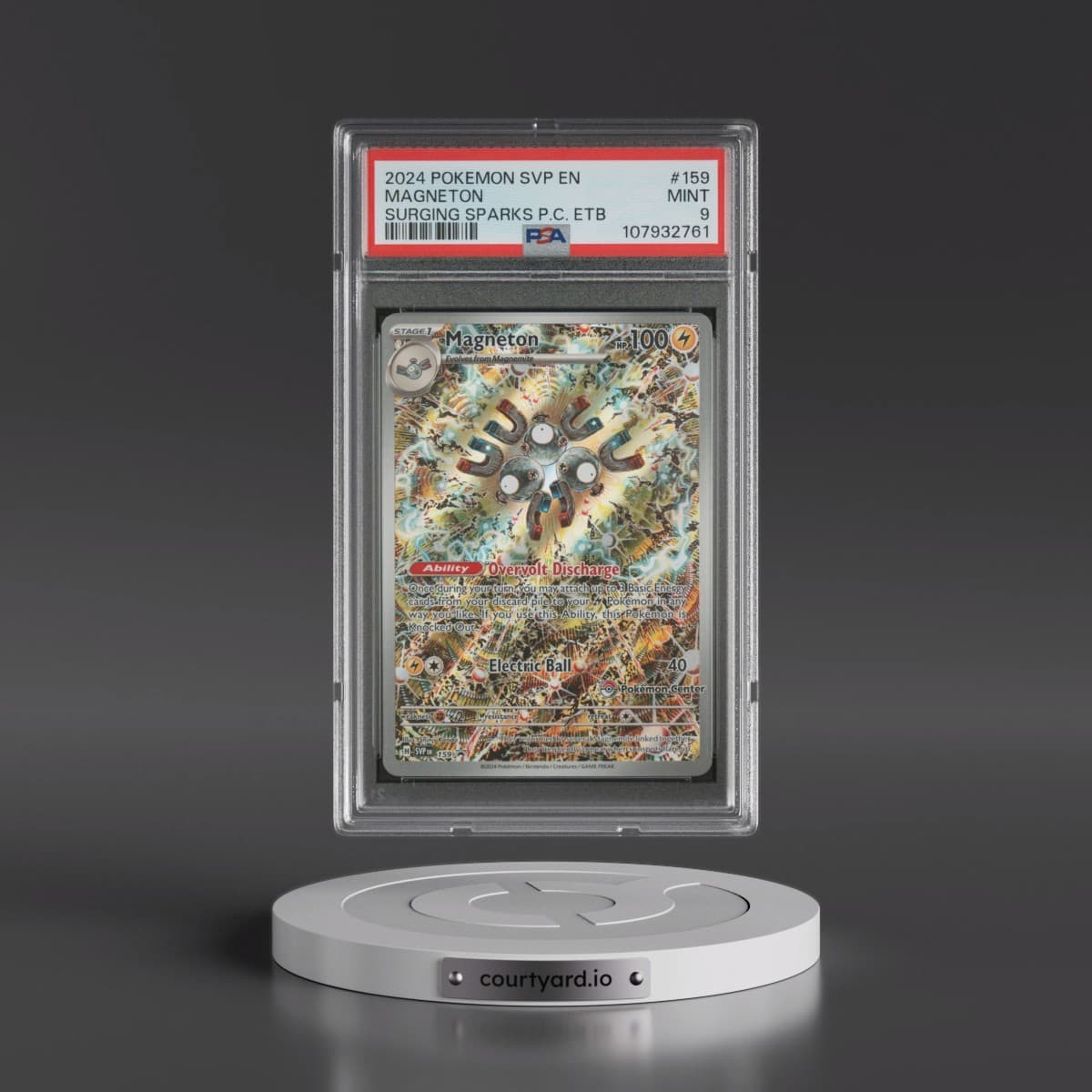 2024 Pokémon Svp EN-SV Black Star Promo #159 Magneton - Surging Sparks Pokemon Center Elite Trainer Box (PSA 9 MINT)