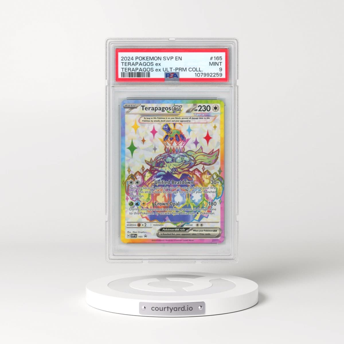 2024 Pokémon Svp EN-SV Black Star Promo #165 Terapagos EX - Holo Terapagos EX Ultra-Premium Collection (PSA 9 MINT)