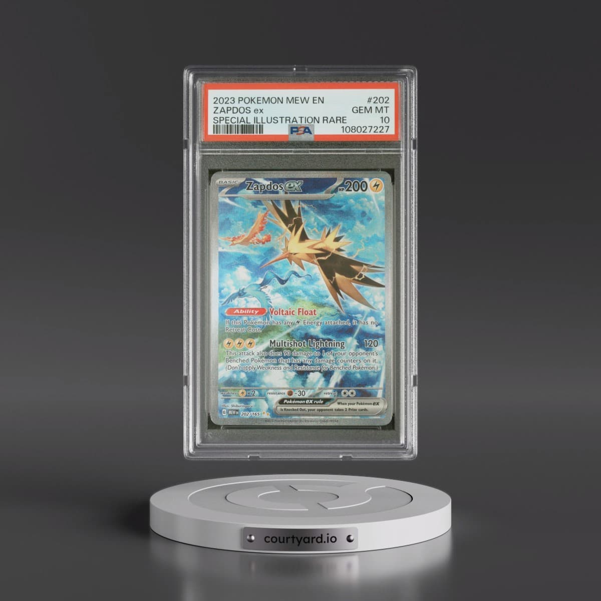 2023 Pokémon Mew EN-151 #202 Zapdos EX - Holo Special Illustration Rare (PSA 10 GEM MINT)