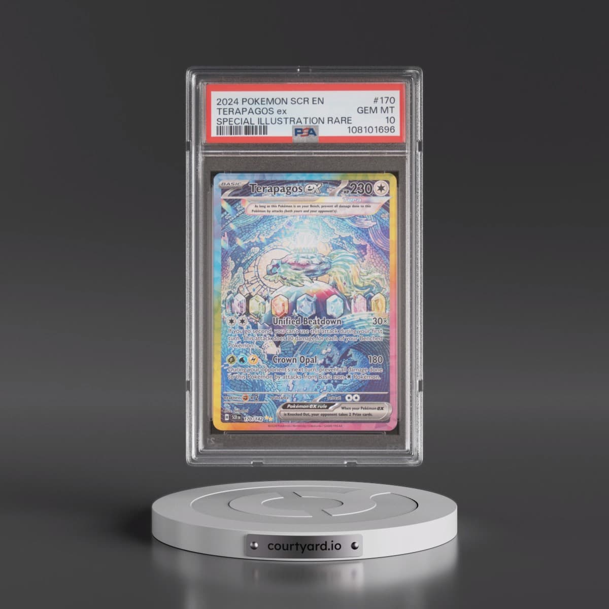 2024 Pokémon Scr EN-Stellar Crown #170 Terapagos EX - Holo Special Illustration Rare (PSA 10 GEM MINT)