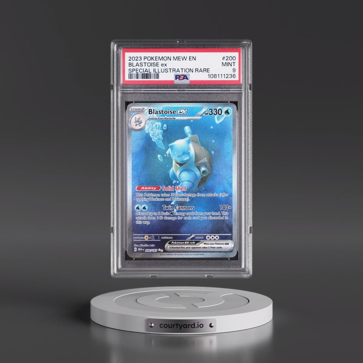 2023 Pokémon Mew EN-151 #200 Blastoise EX - Holo Special Illustration Rare (PSA 9 MINT)