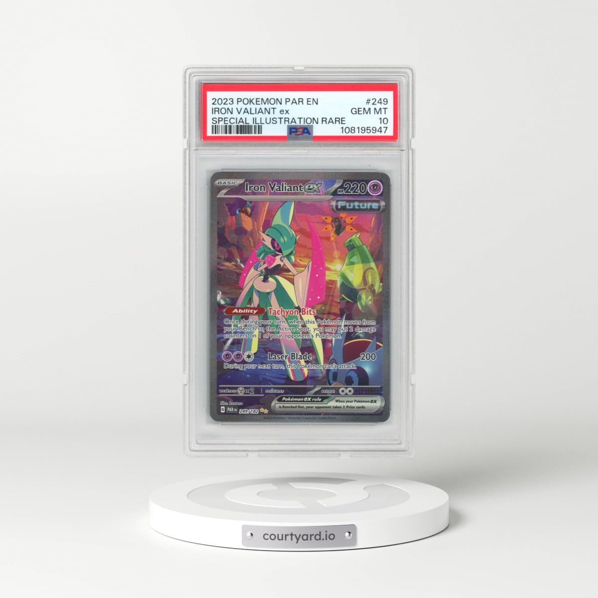 2023 Pokémon Par EN-Paradox Rift #249 Iron Valiant EX - Holo Special Illustration Rare (PSA 10 GEM MINT)