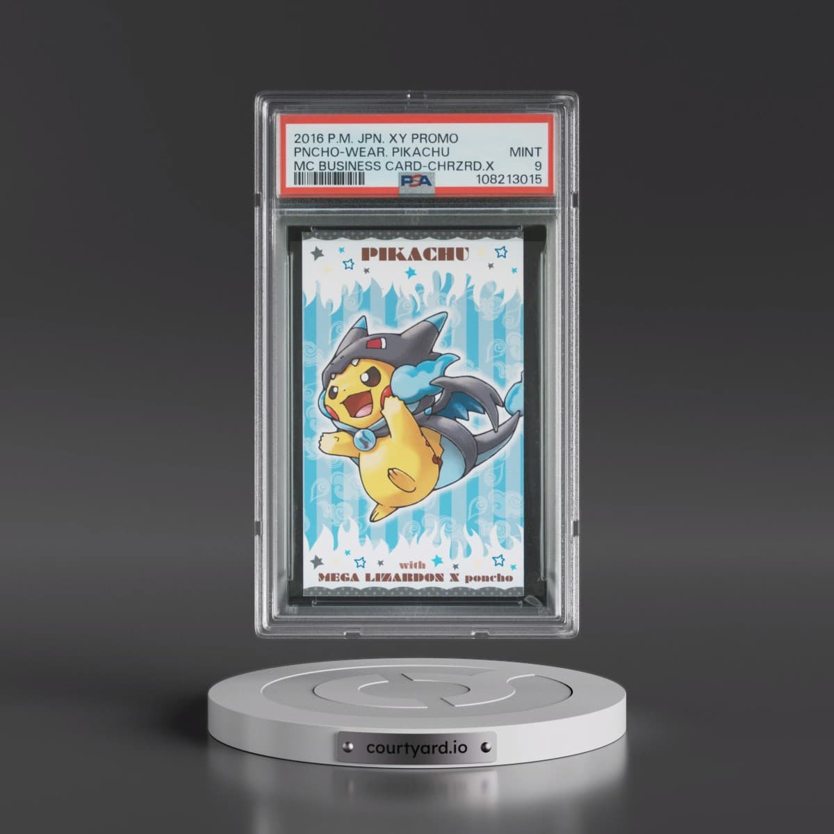 2016 Pokémon Strong Cute Pikachu Mega Campaign Business Cards Pikachu - Charizard X (PSA 9 MINT)
