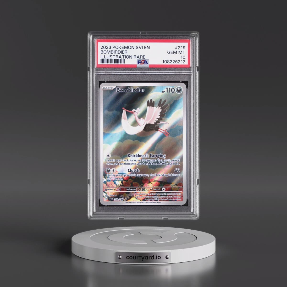2023 Pokémon Svi EN-Scarlet & Violet #219 Bombirdier - Illustration Rare (PSA 10 GEM MINT)