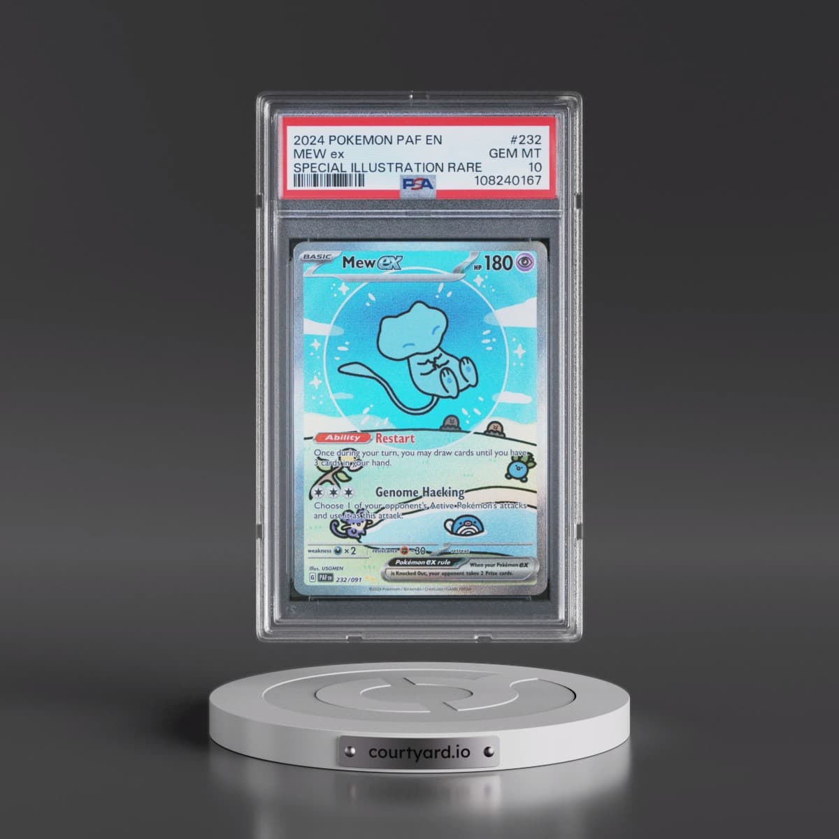 2024 Pokémon Paf EN-Paldean Fates #232 Mew EX - Holo Special Illustration Rare (PSA 10 GEM MINT)