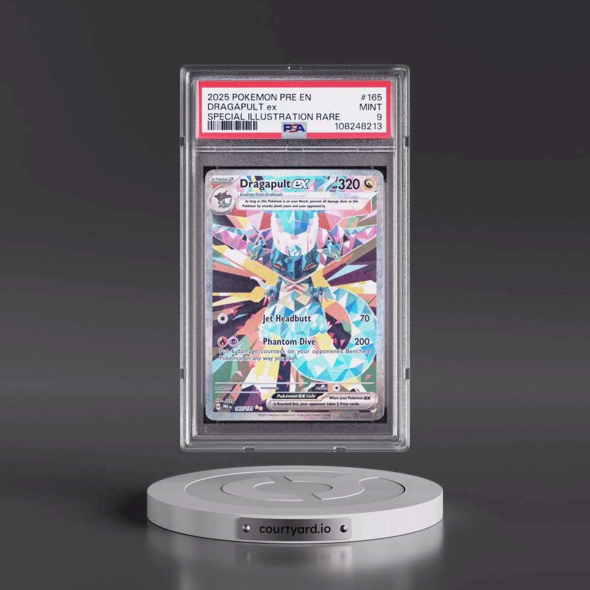 2025 Pokémon Pre EN-Prismatic Evolutions #165 Dragapult EX - Holo Special Illustration Rare (PSA 9 MINT)