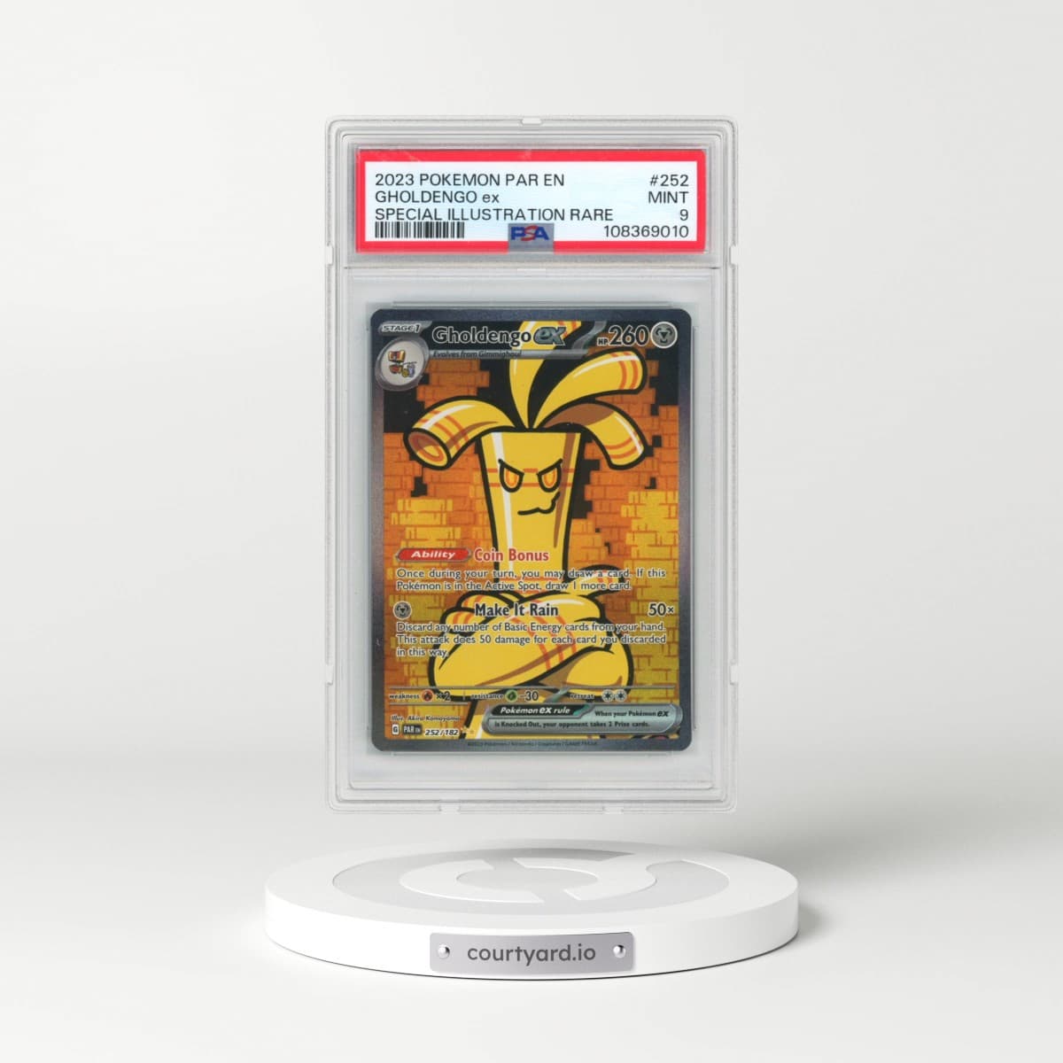 2023 Pokémon Par EN-Paradox Rift #252 Gholdengo EX - Holo Special Illustration Rare (PSA 9 MINT)