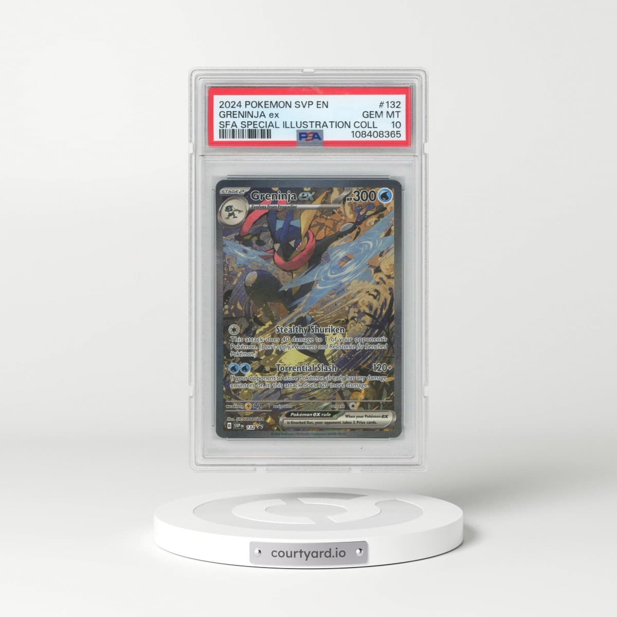 2024 Pokémon Svp EN-SV Black Star Promo #132 Greninja EX - Holo Shrouded Fable Special Illustration Collection (PSA 10 GEM MINT)