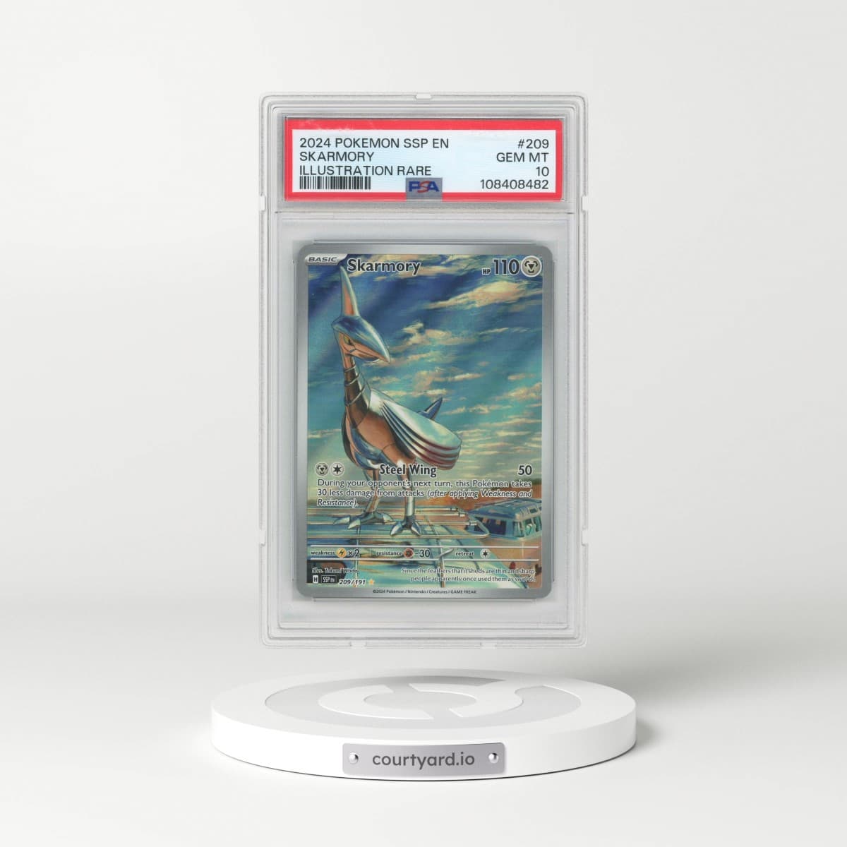 2024 Pokémon Ssp EN-Surging Sparks #209 Skarmory - Illustration Rare (PSA 10 GEM MINT)