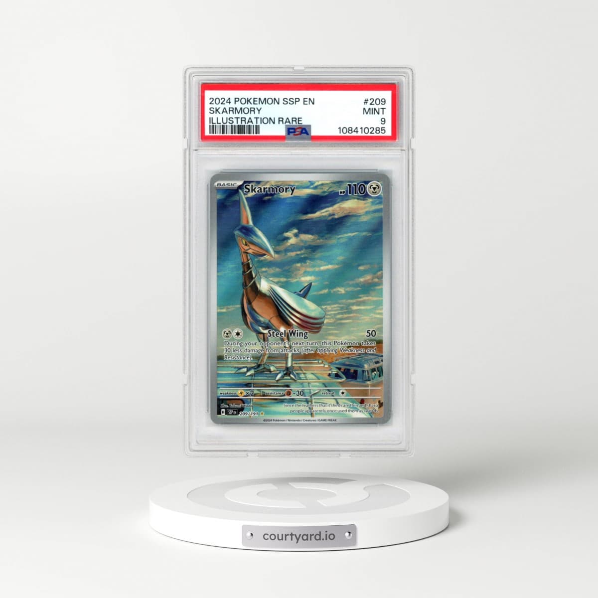 2024 Pokémon Ssp EN-Surging Sparks #209 Skarmory - Illustration Rare (PSA 9 MINT)