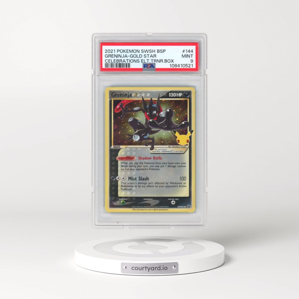 2021 Pokémon Swsh Black Star Promo #144 Greninja-Gold Star - Celebrations Elite Trainer Box (PSA 9 MINT)