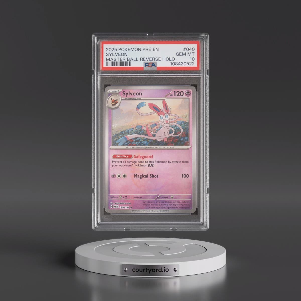 2025 Pokémon Pre EN-Prismatic Evolutions #040 Sylveon - Reverse Holo Master Ball (PSA 10 GEM MINT)