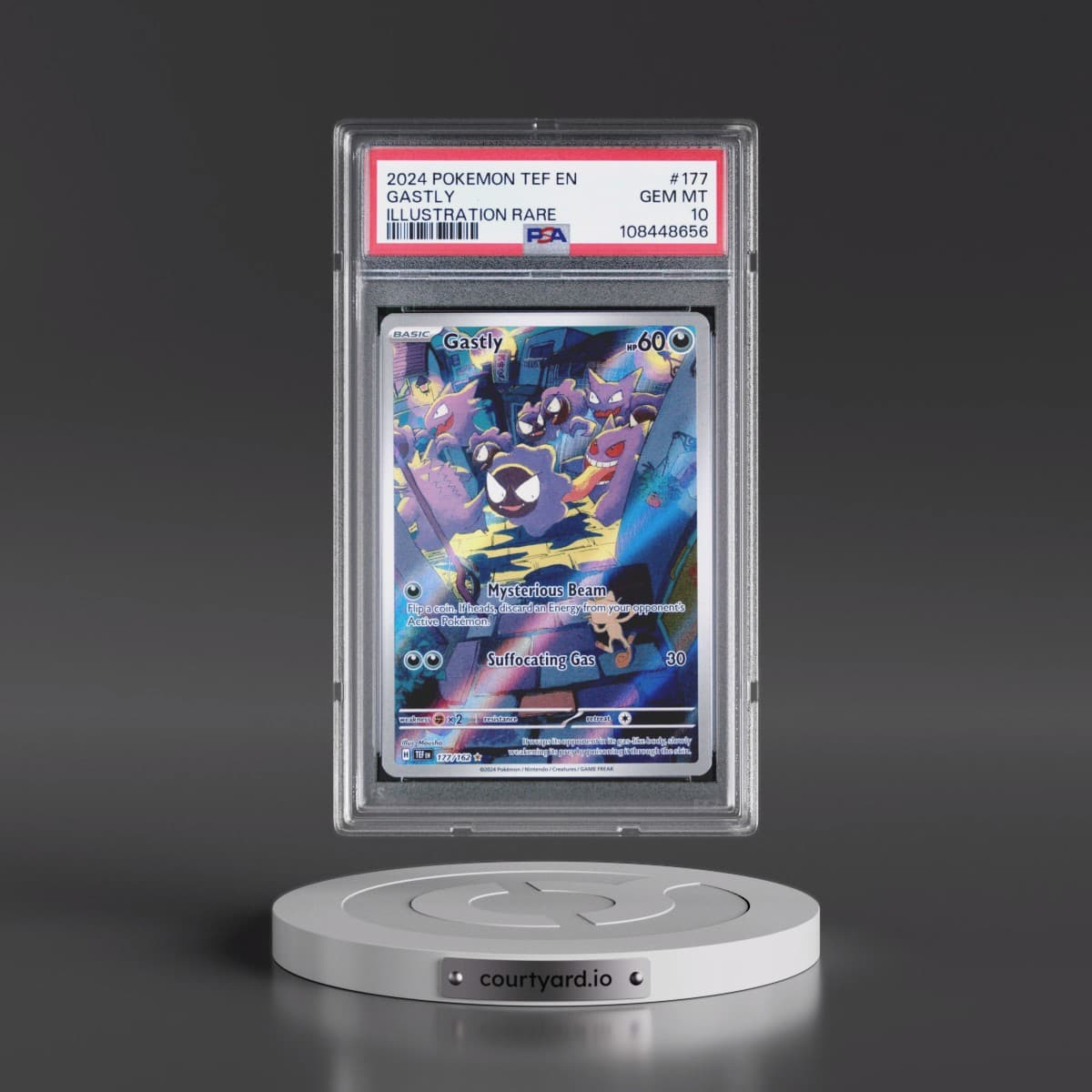 2024 Pokémon Tef EN-Temporal Forces #177 Gastly - Illustration Rare (PSA 10 GEM MINT)