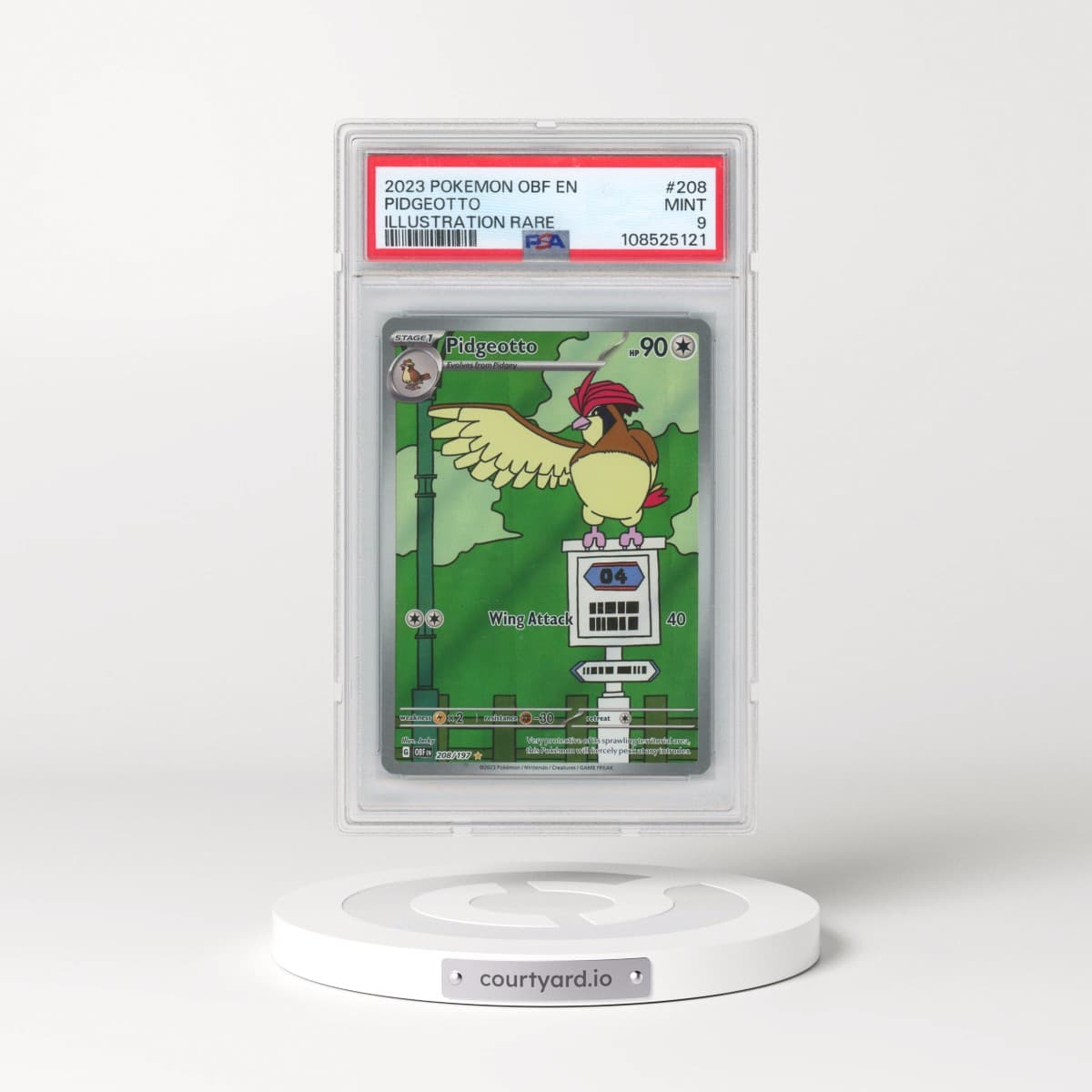 2023 Pokémon Obf EN-Obsidian Flames #208 Pidgeotto - Illustration Rare (PSA 9 MINT)