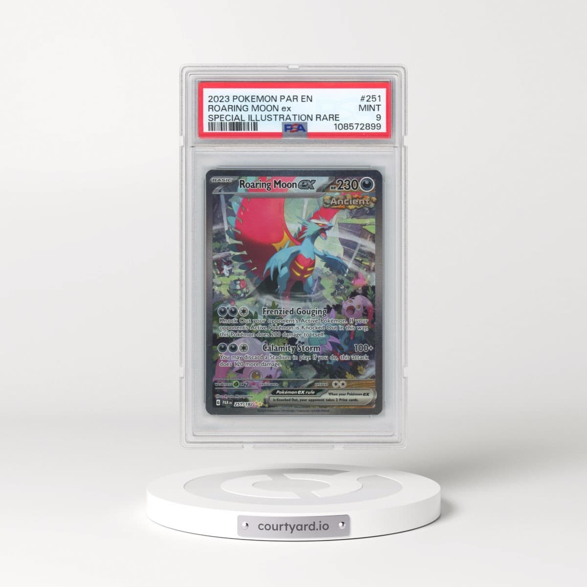 2023 Pokémon Par EN-Paradox Rift #251 Roaring Moon EX - Holo Special Illustration Rare (PSA 9 MINT)