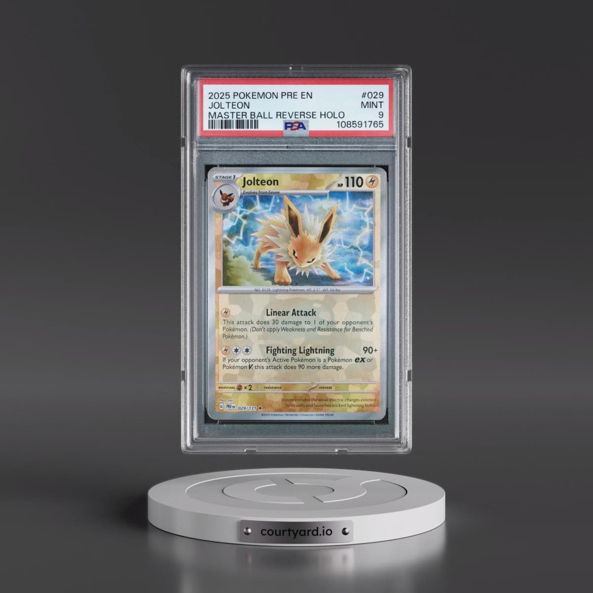 2025 Pokémon Pre EN-Prismatic Evolutions #029 Jolteon - Reverse Holo Master Ball (PSA 9 MINT)