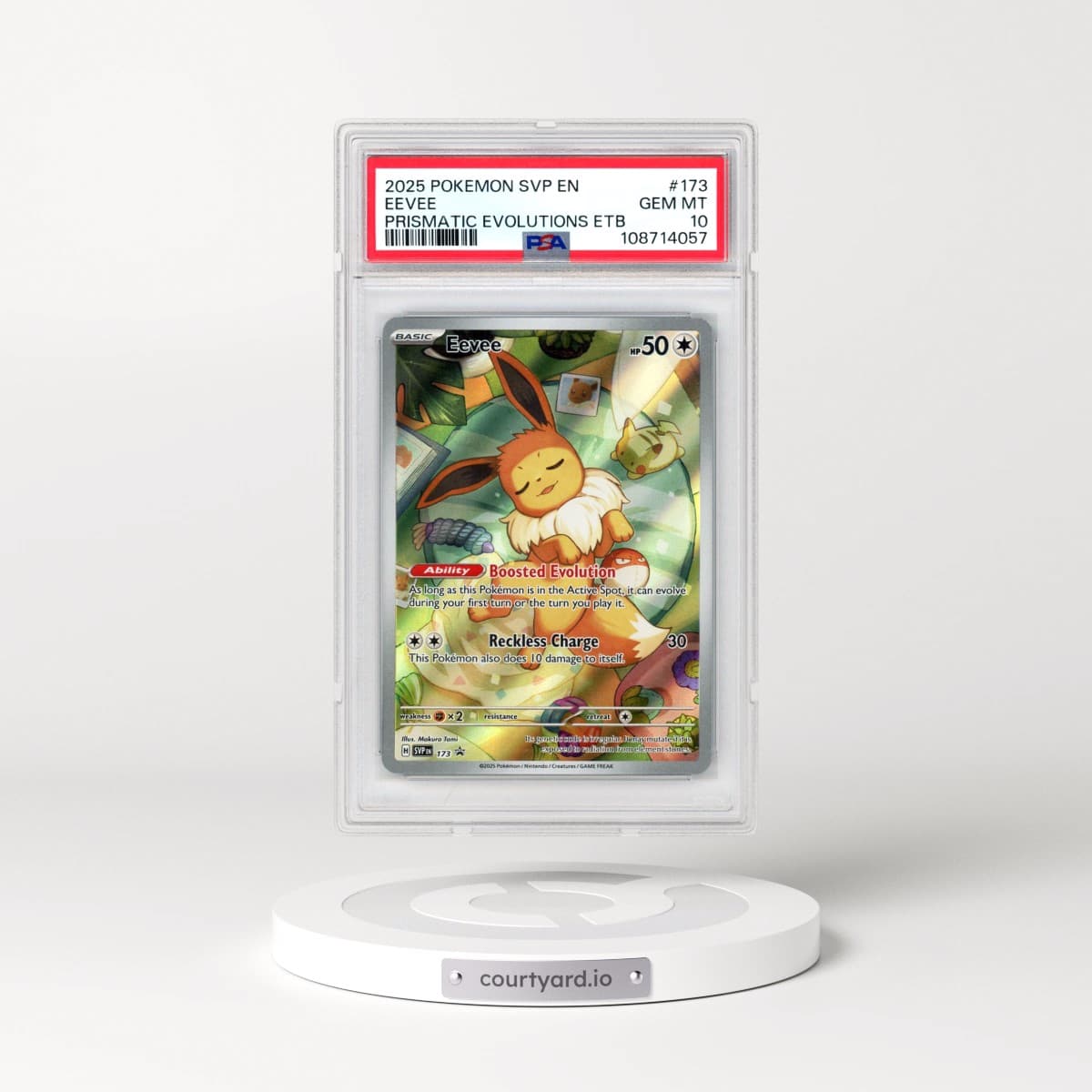 2025 Pokémon Svp EN-SV Black Star Promo #173 Eevee - Prismatic Evolutions Elite Trainer Box (PSA 10 GEM MINT)