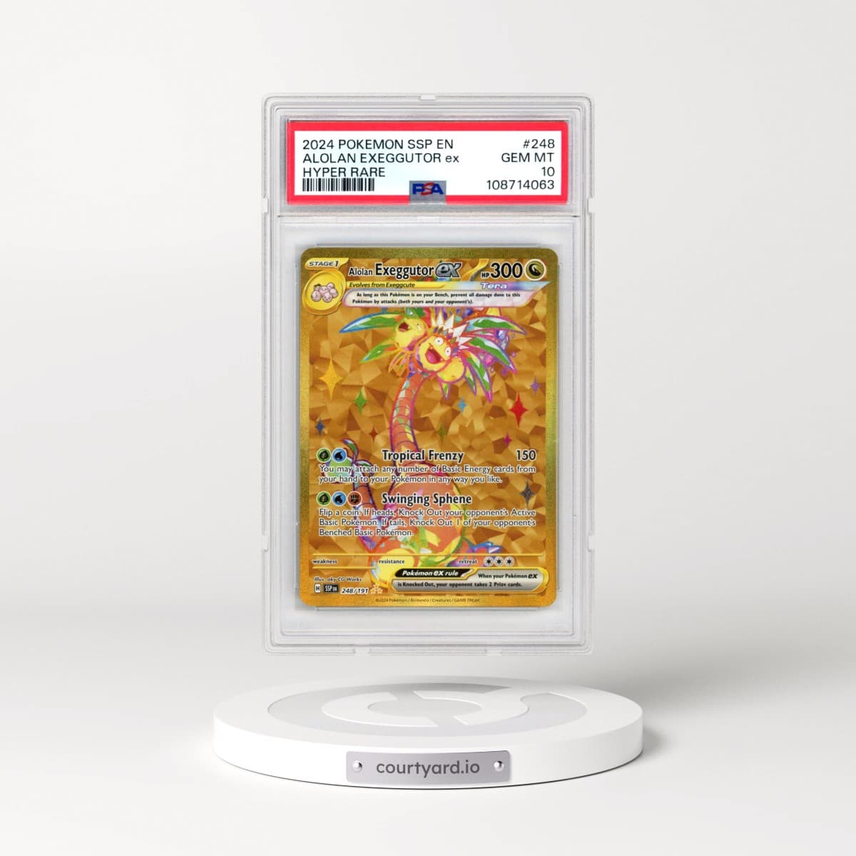 2024 Pokémon Ssp EN-Surging Sparks #248 Alolan Exeggutor EX - Holo Hyper Rare (PSA 10 GEM MINT)