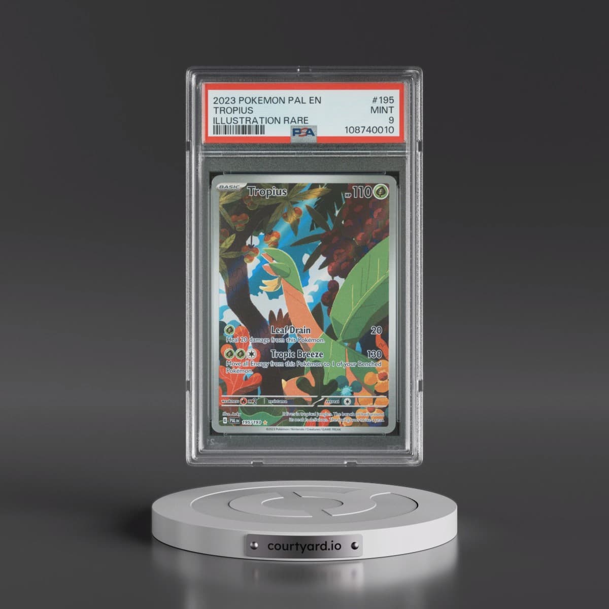 2023 Pokémon Pal EN-Paldea Evolved #195 Tropius - Illustration Rare (PSA 9 MINT)