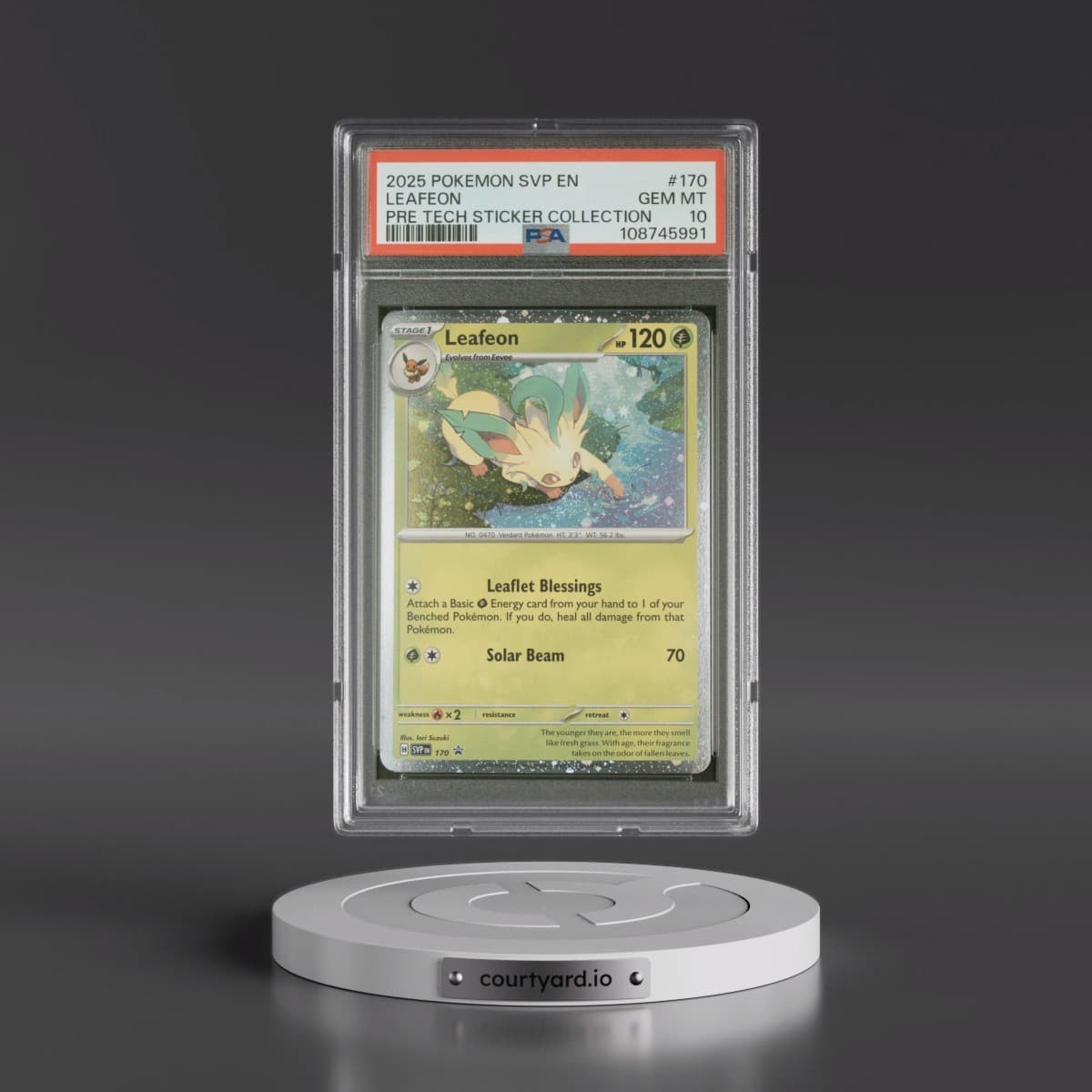 2025 Pokémon Svp EN-SV Black Star Promo #170 Leafeon - Prismatic Evolutions Tech Sticker Collection (PSA 10 GEM MINT)