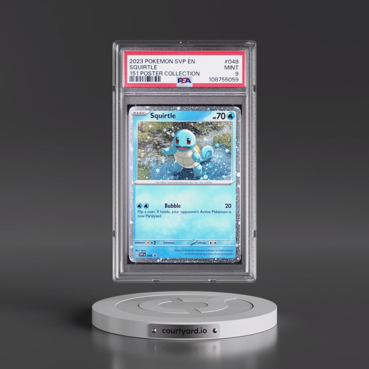 2023 Pokémon Svp EN-SV Black Star Promo #048 Squirtle - 151 Poster Collection (PSA 9 MINT)