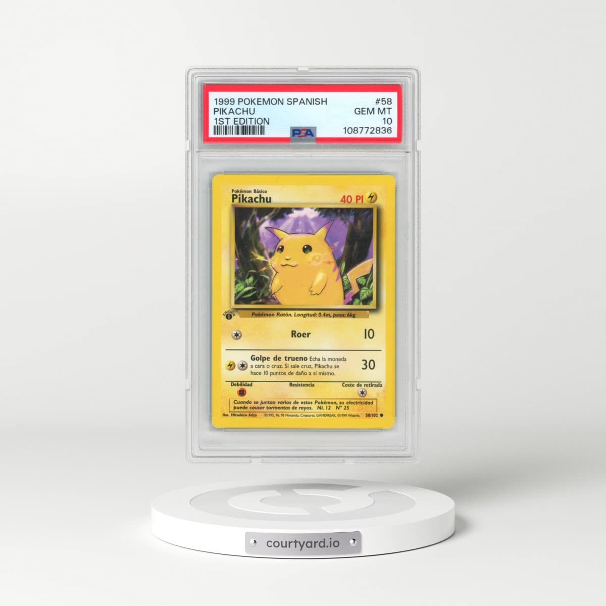 1999 Pokémon #58 Pikachu - 1st Edition (PSA 10 GEM MINT)