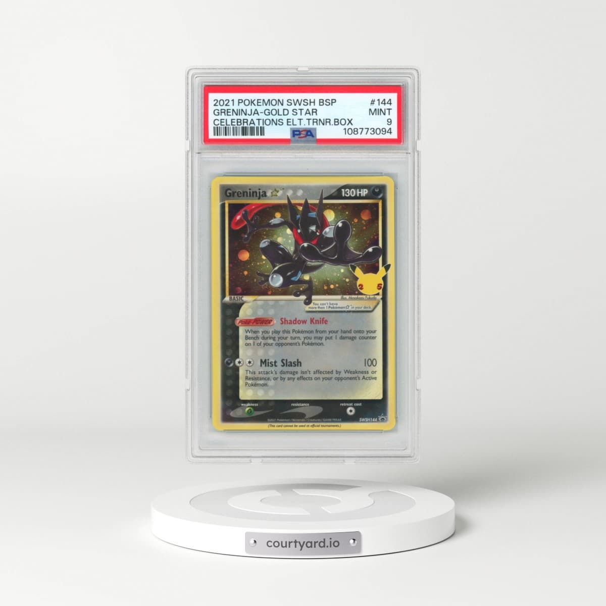 2021 Pokémon Swsh Black Star Promo #144 Greninja-Gold Star - Celebrations Elite Trainer Box (PSA 9 MINT)
