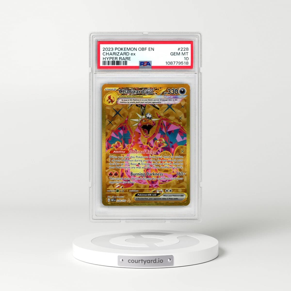 2023 Pokémon Obf EN-Obsidian Flames #228 Charizard EX - Holo Hyper Rare (PSA 10 GEM MINT)