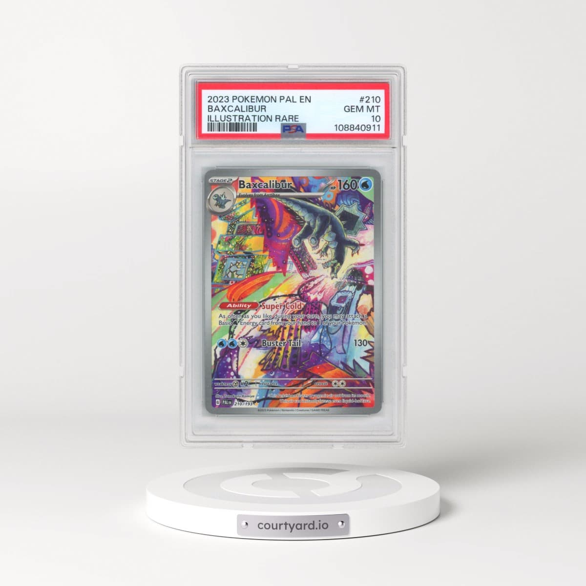 2023 Pokémon Pal EN-Paldea Evolved #210 Baxcalibur - Illustration Rare (PSA 10 GEM MINT)