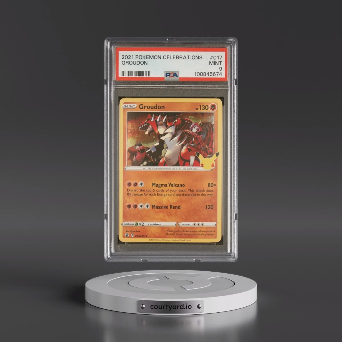 2021 Pokémon Celebrations #017 Groudon (PSA 9 MINT)
