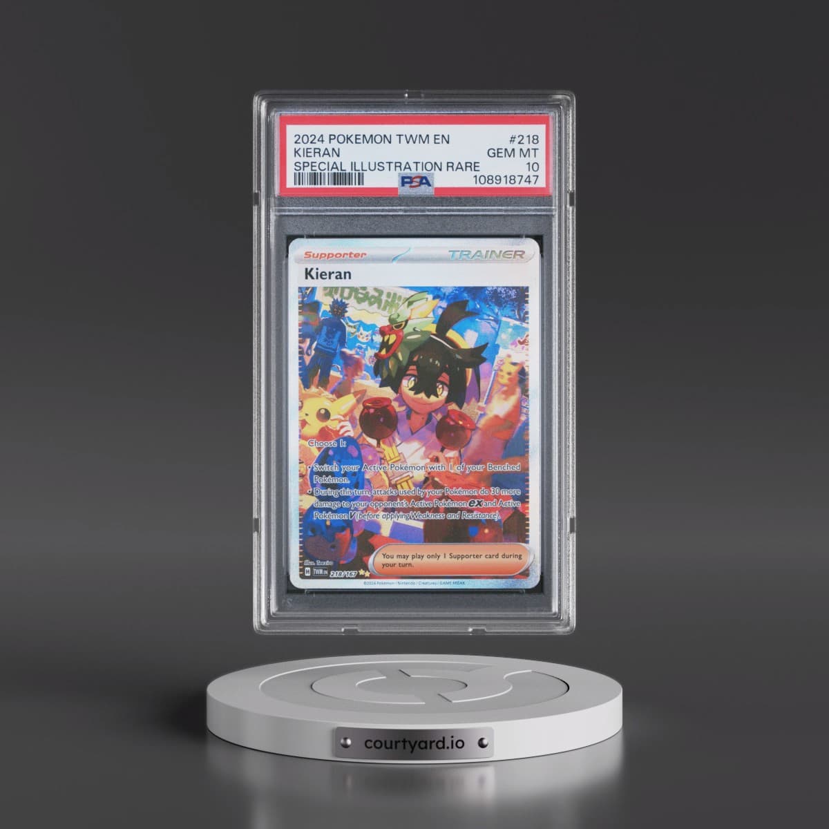 2024 Pokémon Twm EN-Twilight Masquerade #218 Kieran - Special Illustration Rare (PSA 10 GEM MINT)