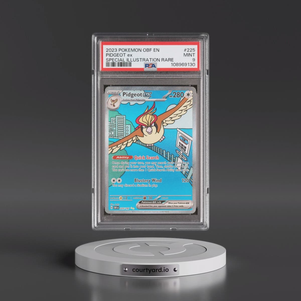2023 Pokémon Obf EN-Obsidian Flames #225 Pidgeot EX - Holo Special Illustration Rare (PSA 9 MINT)