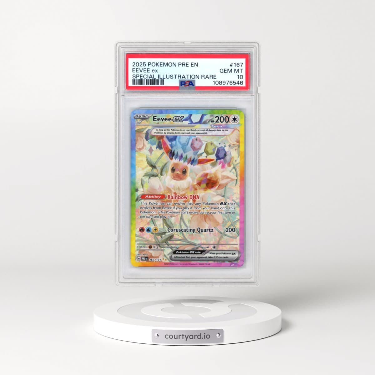 2025 Pokémon Pre EN-Prismatic Evolutions #167 Eevee EX - Holo Special Illustration Rare (PSA 10 GEM MINT)