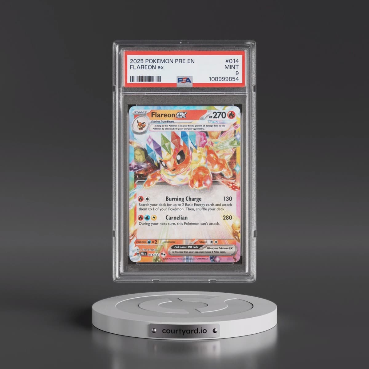 2025 Pokémon Pre EN-Prismatic Evolutions #014 Flareon EX - Holo (PSA 9 MINT)