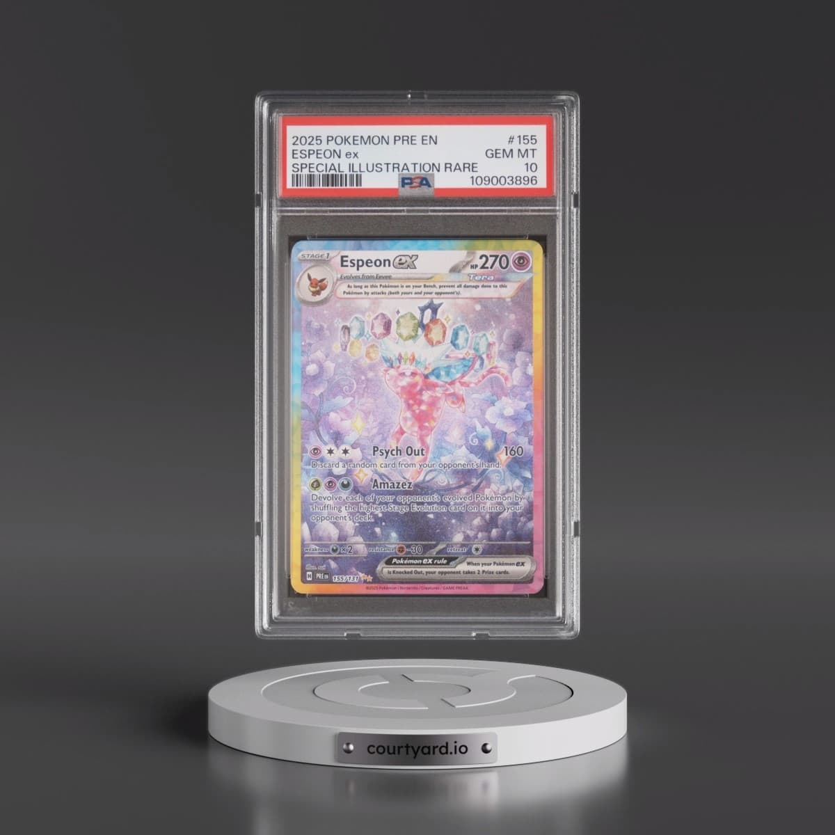 2025 Pokémon Pre EN-Prismatic Evolutions #155 Espeon EX - Holo Special Illustration Rare (PSA 10 GEM MINT)
