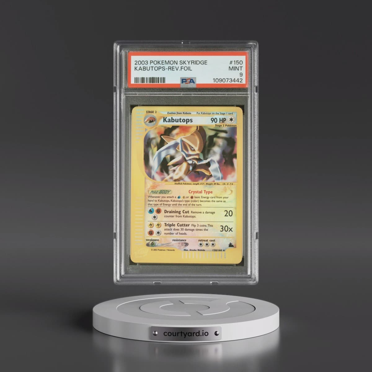 2003 Pokémon Skyridge #150 Kabutops - Reverse Foil (PSA 9 MINT)
