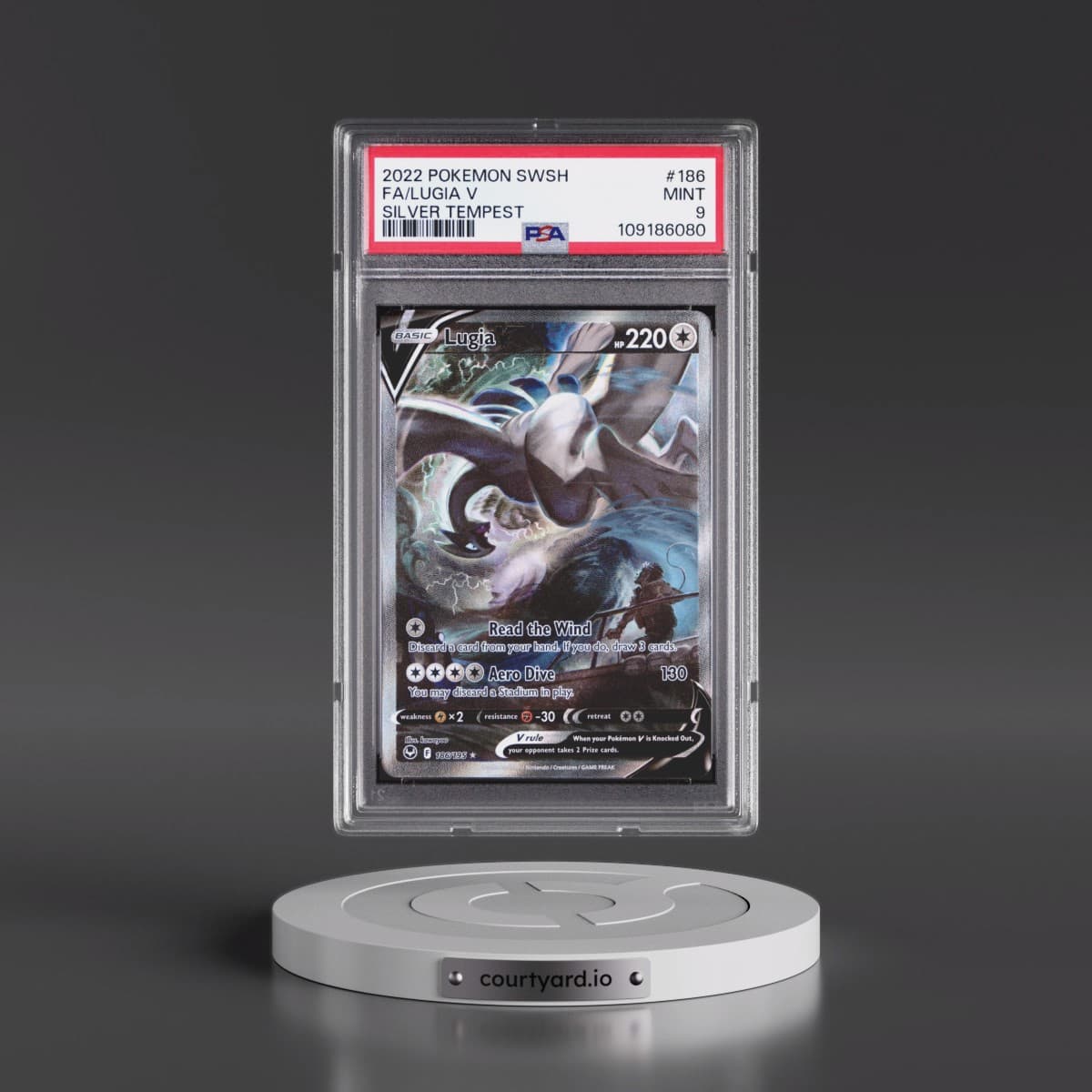 2022 Pokémon Sword & Shield Silver Tempest #186 Lugia V - Holo Full Art (PSA 9 MINT)
