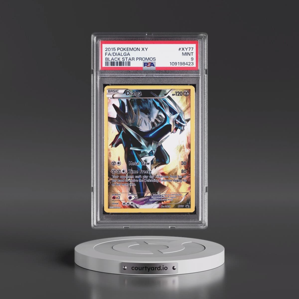 2015 Pokémon XY Black Star Promos #XY77 Dialga - Full Art (PSA 9 MINT)