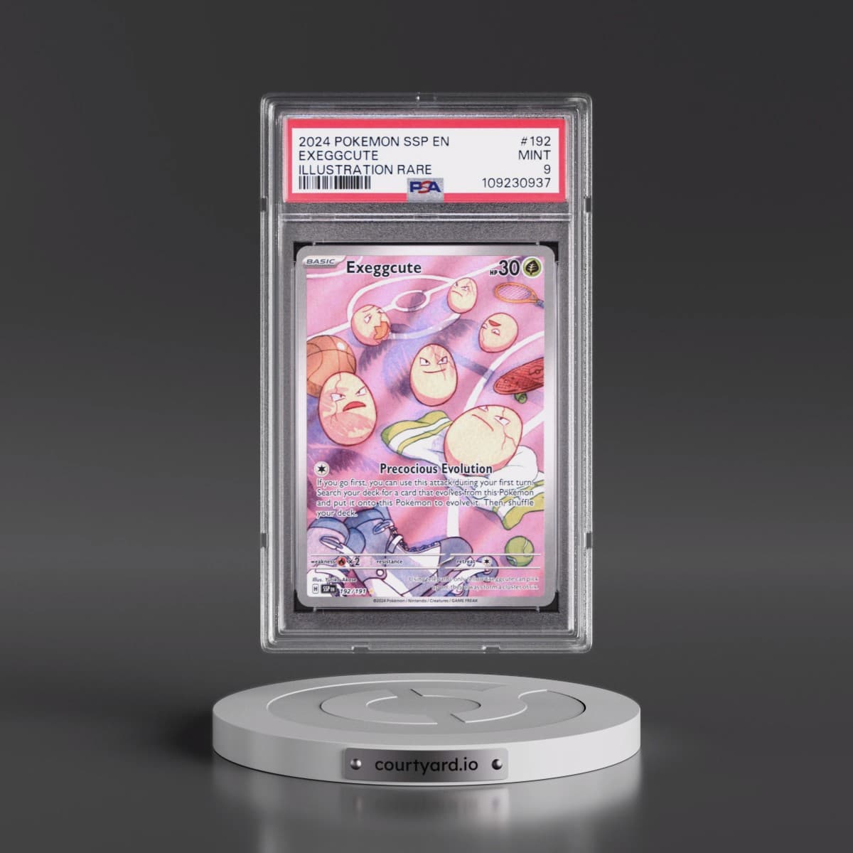 2024 Pokémon Ssp EN-Surging Sparks #192 Exeggcute - Illustration Rare (PSA 9 MINT)
