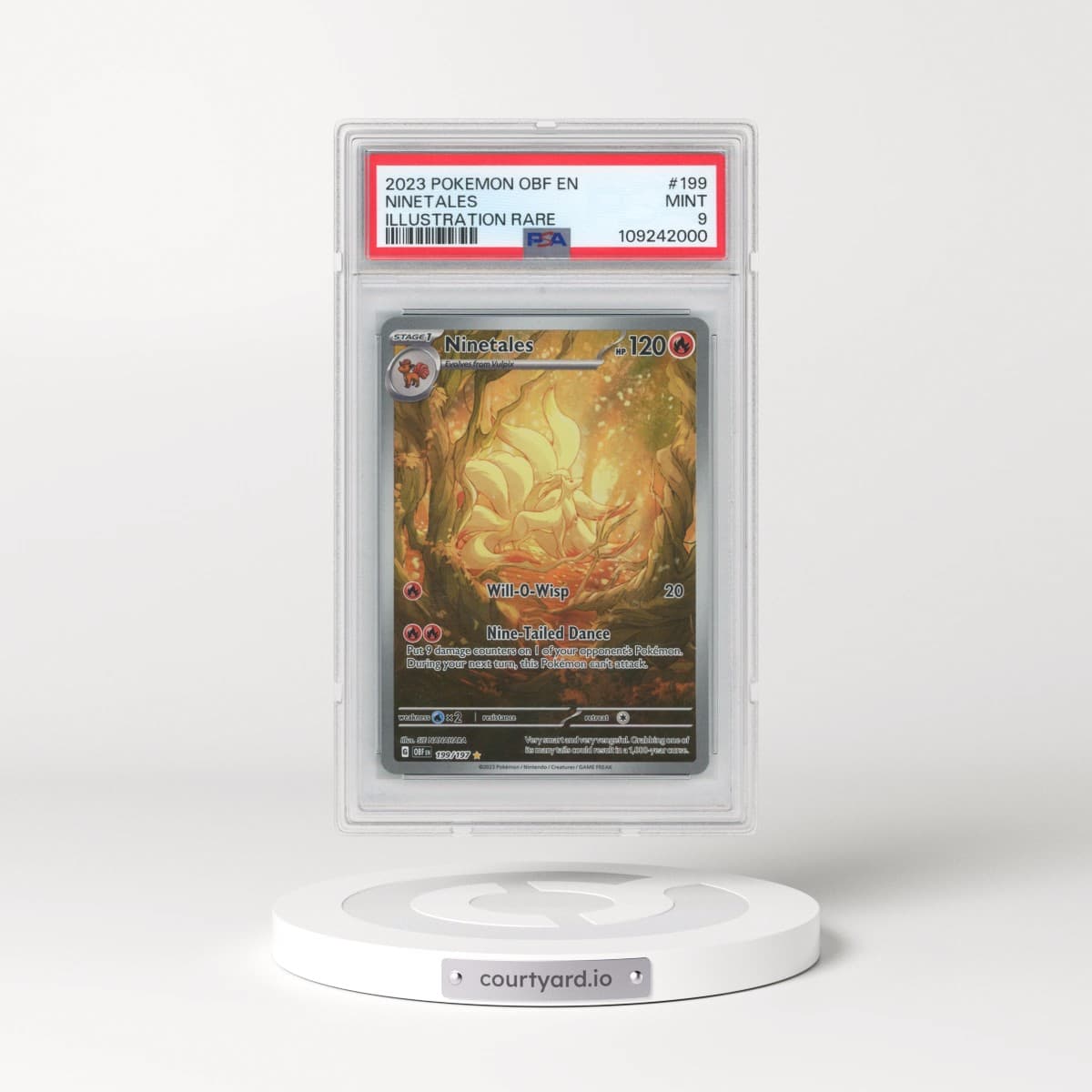 2023 Pokémon Obf EN-Obsidian Flames #199 Ninetales - Illustration Rare (PSA 9 MINT)