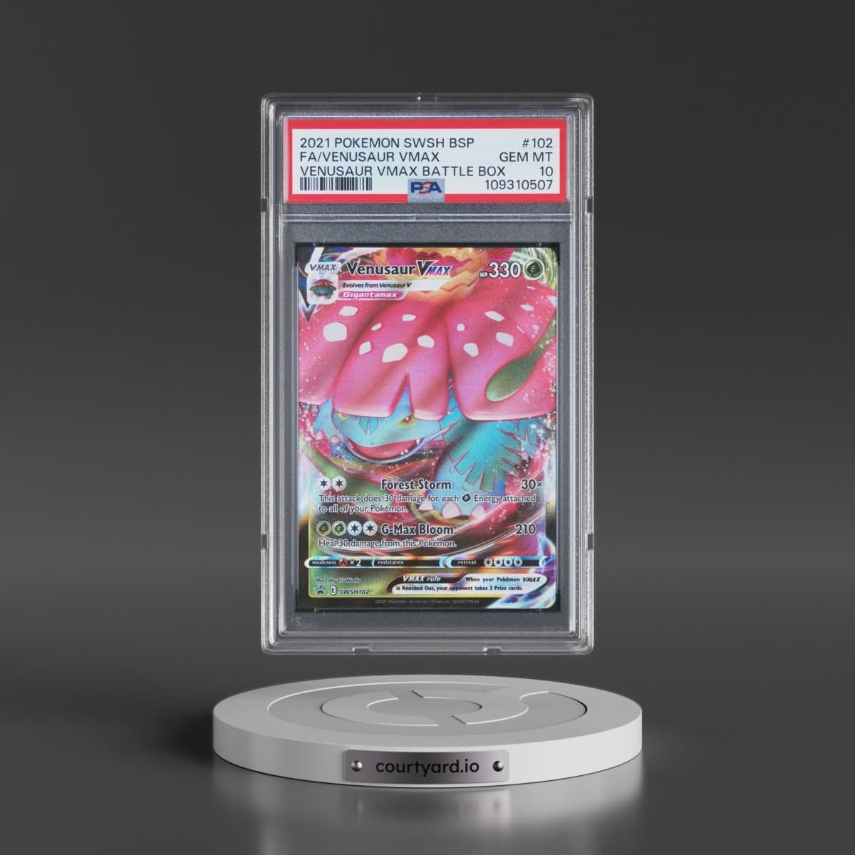 2021 Pokémon Swsh Black Star Promo #102 Venusaur Vmax - Full Art Venusaur Vmax Battle Box (PSA 10 GEM MINT)