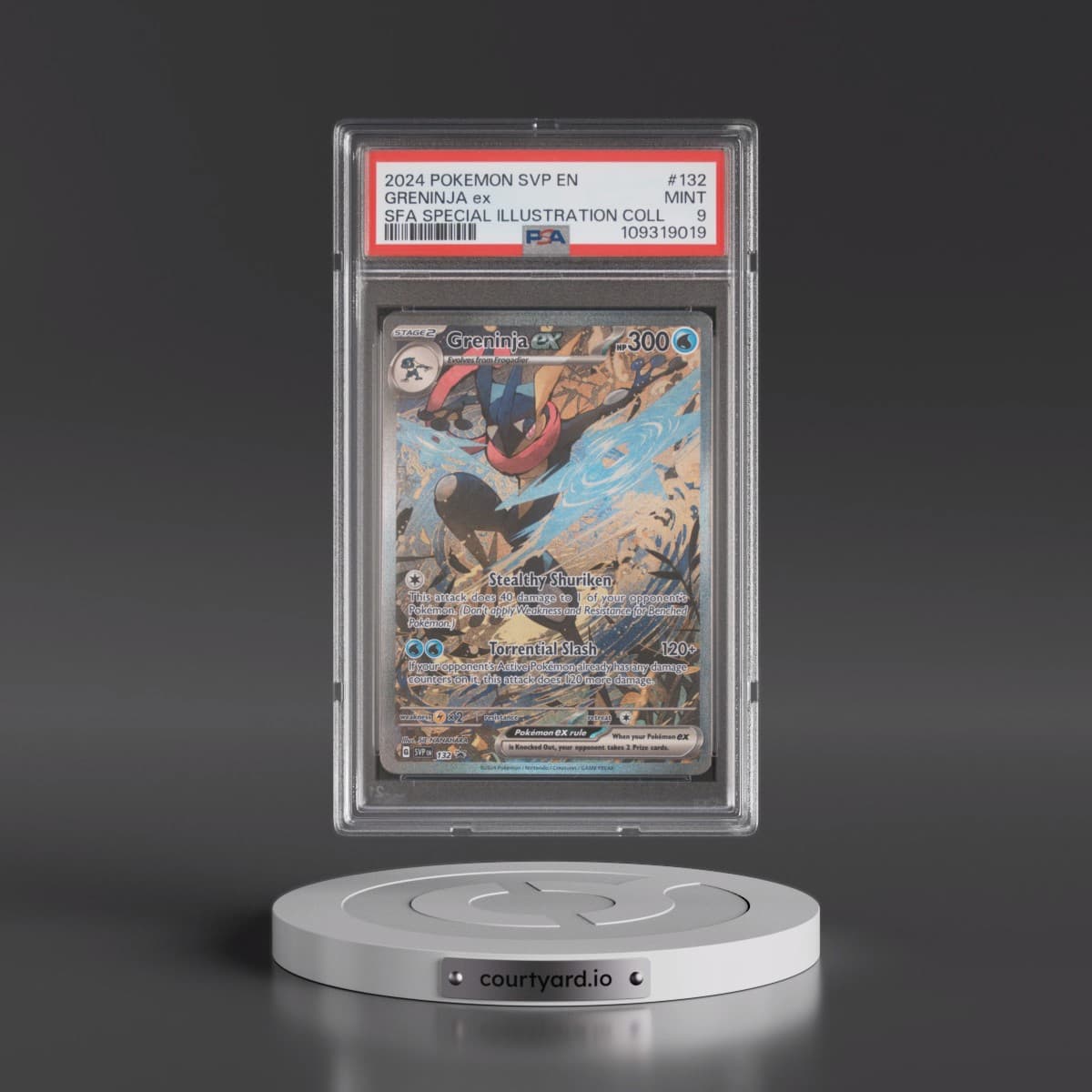 2024 Pokémon Svp EN-SV Black Star Promo #132 Greninja EX - Holo Shrouded Fable Special Illustration Collection (PSA 9 MINT)