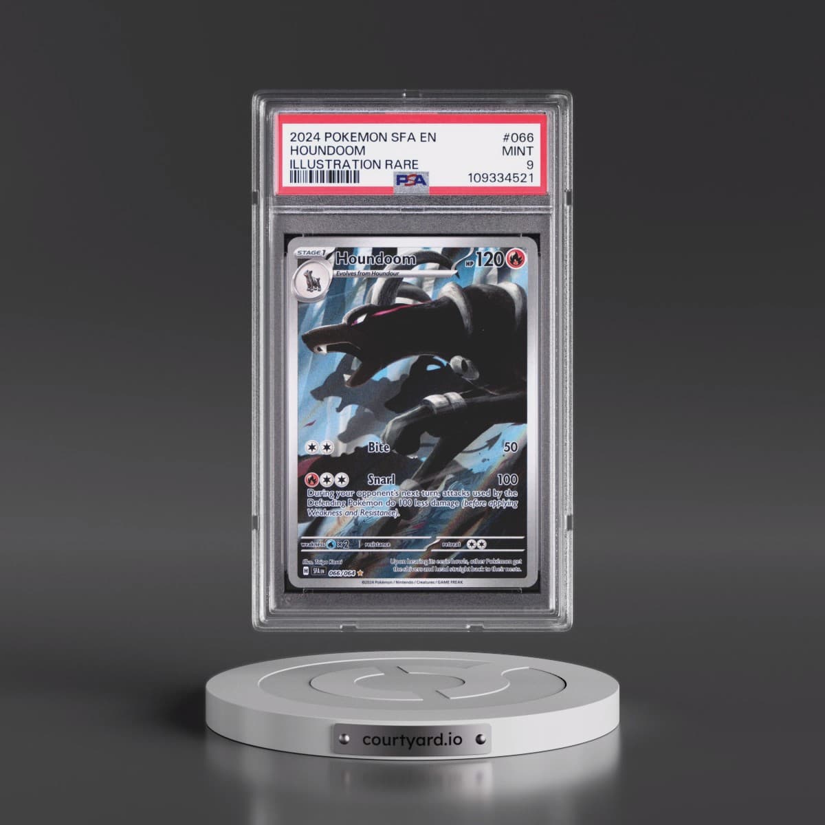 2024 Pokémon Sfa EN-Shrouded Fable #066 Houndoom - Illustration Rare (PSA 9 MINT)