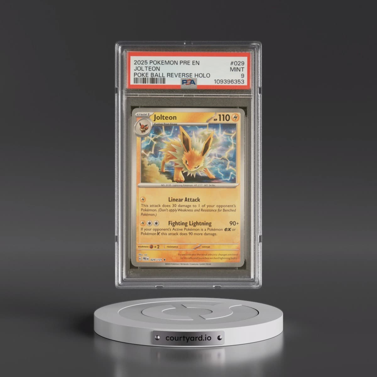 2025 Pokémon Pre EN-Prismatic Evolutions #029 Jolteon - Reverse Holo Poke Ball (PSA 9 MINT)