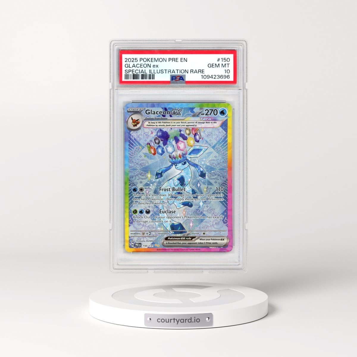 2025 Pokémon Pre EN-Prismatic Evolutions #150 Glaceon EX - Holo Special Illustration Rare (PSA 10 GEM MINT)