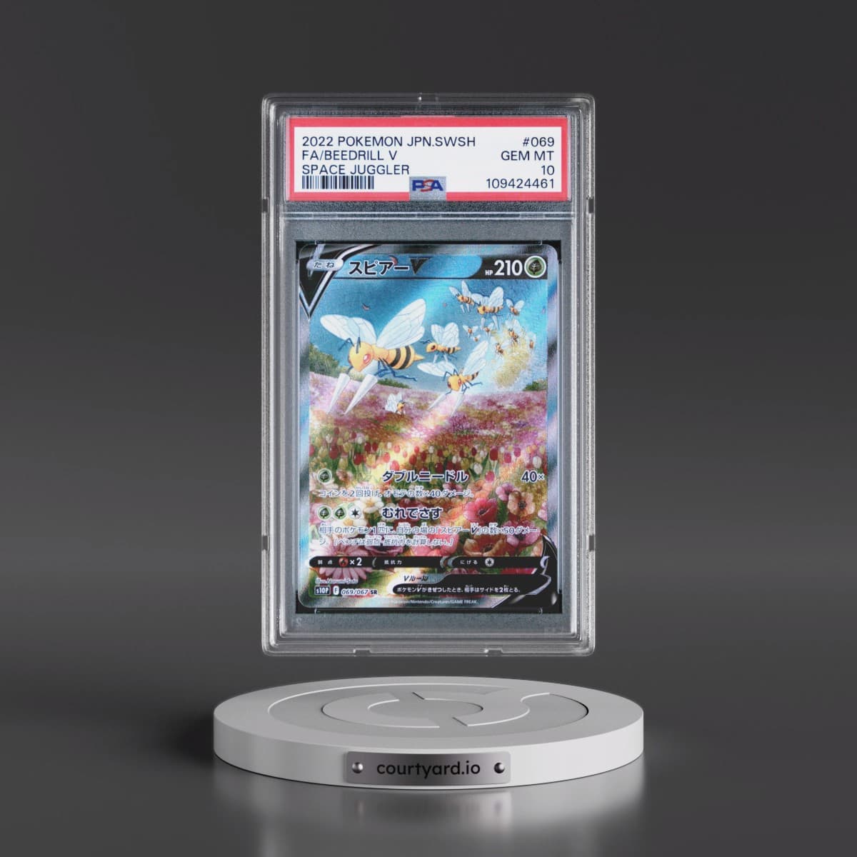 2022 Pokémon Sword & Shield Space Juggler #069 Beedrill V - Holo Full Art (PSA 10 GEM MINT)