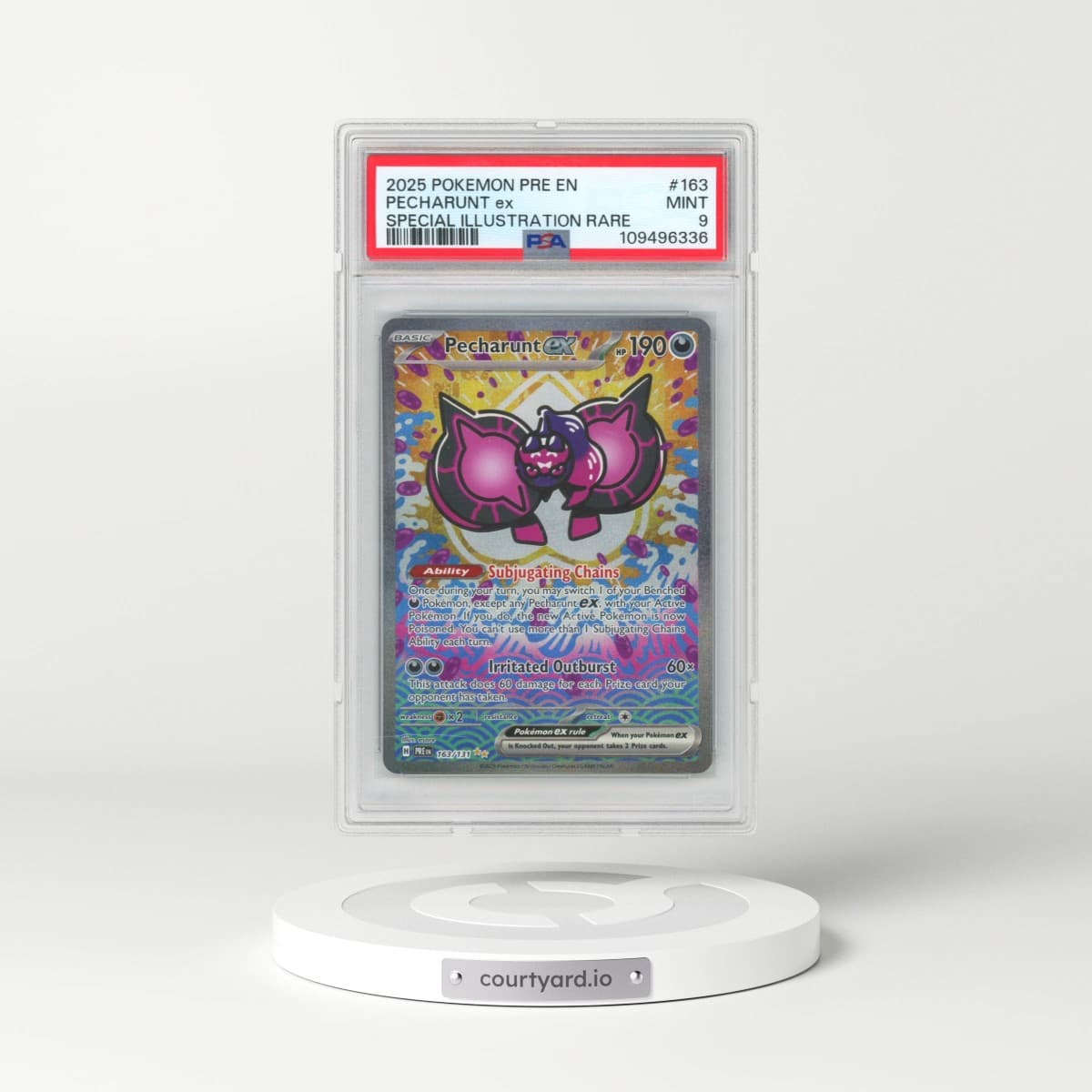 2025 Pokémon Pre EN-Prismatic Evolutions #163 Pecharunt EX - Holo Special Illustration Rare (PSA 9 MINT)