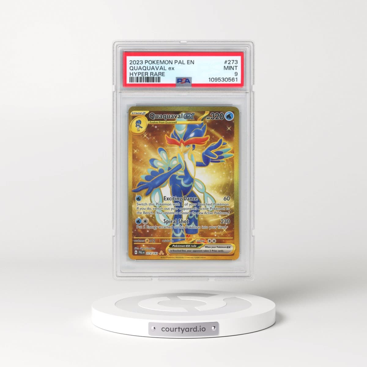 2023 Pokémon Pal EN-Paldea Evolved #273 Quaquaval EX - Holo Hyper Rare (PSA 9 MINT)