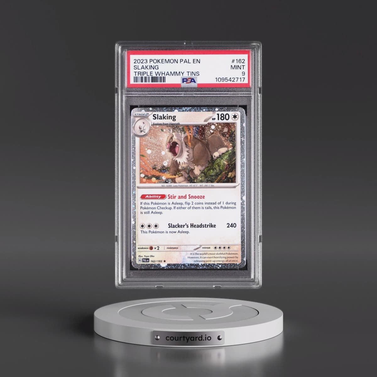 2023 Pokémon Pal EN-Paldea Evolved #162 Slaking - Triple Whammy Tin (PSA 9 MINT)