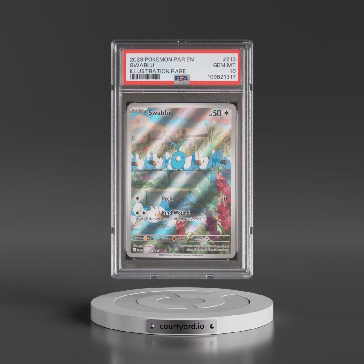 2023 Pokémon Par EN-Paradox Rift #213 Swablu - Illustration Rare (PSA 10 GEM MINT)